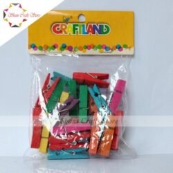 Colored wooden pegs