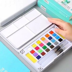 Solid Watercolor Paint 24 Set with Watercolor Brush